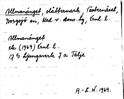 Bild på arkivkortet för arkivposten Allmanänget