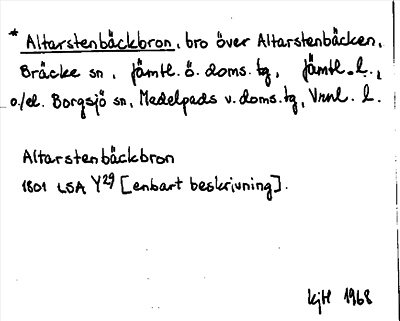 Bild på arkivkortet för arkivposten *Altarstenbäckbron