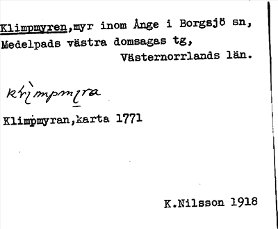 Bild på arkivkortet för arkivposten Klimpmyren