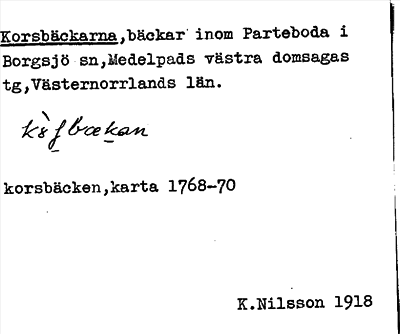 Bild på arkivkortet för arkivposten Korsbäckarna