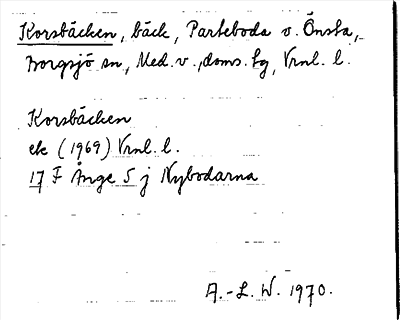 Bild på arkivkortet för arkivposten Korsbäcken