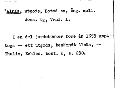 Bild på arkivkortet för arkivposten *Alnäs