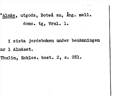 Bild på arkivkortet för arkivposten *Alnäs