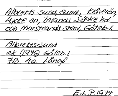 Bild på arkivkortet för arkivposten Albrekts sund