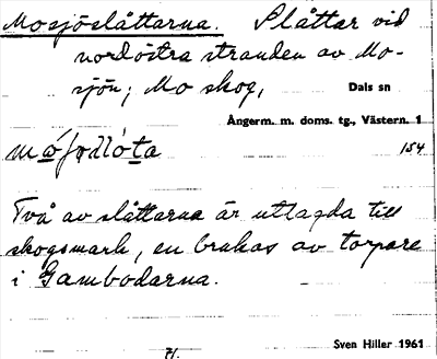 Bild på arkivkortet för arkivposten Mosjöslåttarna