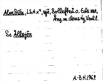 Bild på arkivkortet för arkivposten AlmSiön, se Ållsjön
