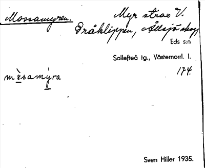 Bild på arkivkortet för arkivposten Mossamyren