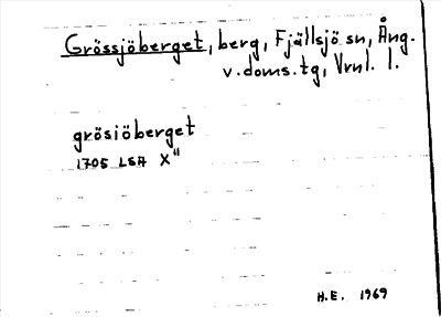 Bild på arkivkortet för arkivposten Grössjöberget