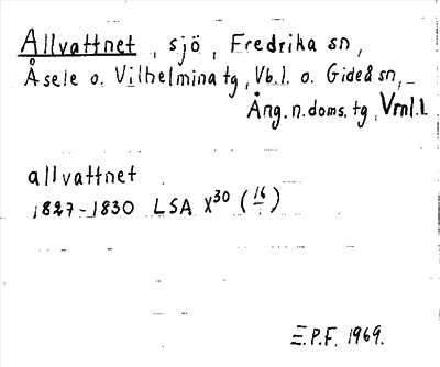 Bild på arkivkortet för arkivposten Allvattnet