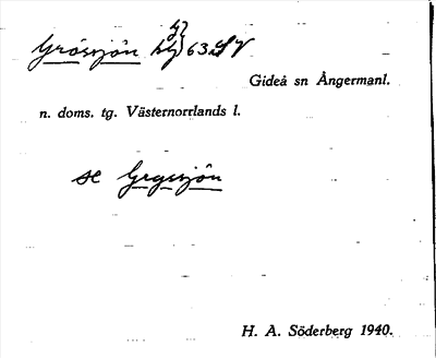 Bild på arkivkortet för arkivposten Grössjön, se Gryssjön