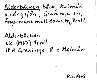 Bild på arkivkortet för arkivposten Alderbäcken