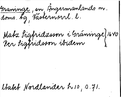 Bild på arkivkortet för arkivposten Graninge