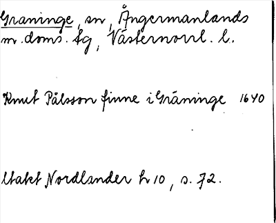 Bild på arkivkortet för arkivposten Graninge