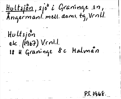 Bild på arkivkortet för arkivposten Hultsjön