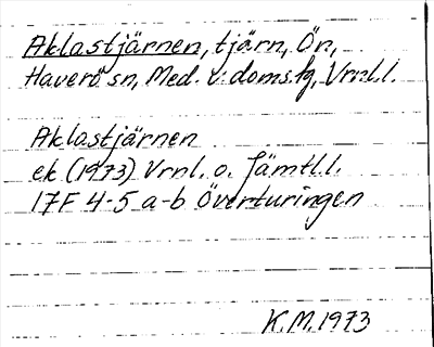 Bild på arkivkortet för arkivposten Aklastjärnen