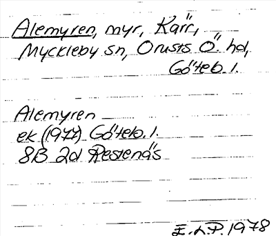 Bild på arkivkortet för arkivposten Alemyren
