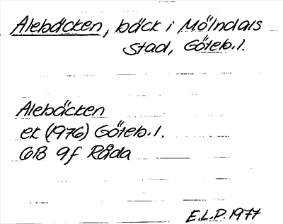 Bild på arkivkortet för arkivposten Alebäcken
