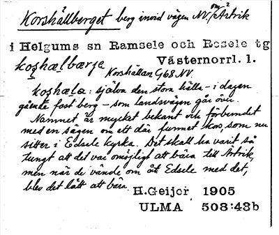 Bild på arkivkortet för arkivposten Korshällberget