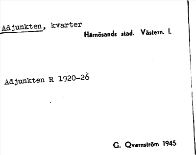 Bild på arkivkortet för arkivposten Adjunkten