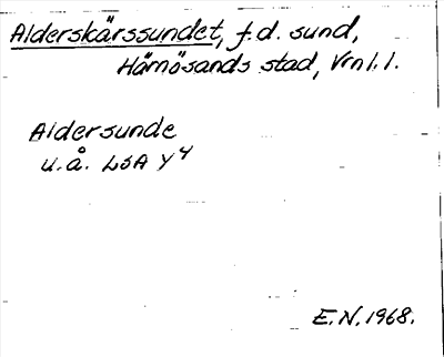 Bild på arkivkortet för arkivposten Alderskärssundet