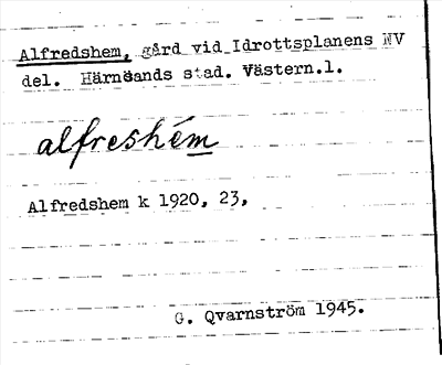 Bild på arkivkortet för arkivposten Alfredshem