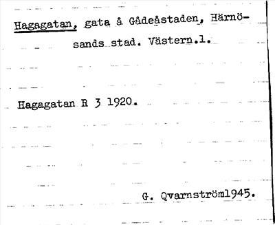 Bild på arkivkortet för arkivposten Hagagatan