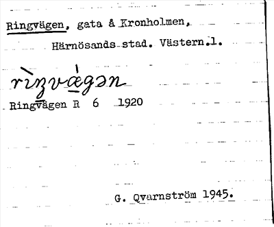 Bild på arkivkortet för arkivposten Ringvägen