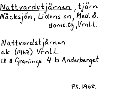 Bild på arkivkortet för arkivposten Nattvardstjärnen