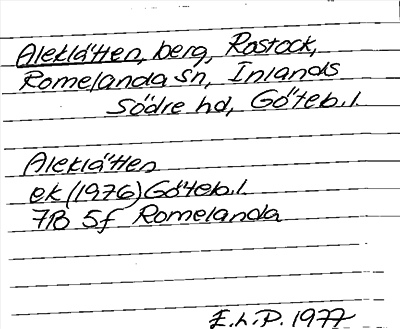 Bild på arkivkortet för arkivposten Aleklätten