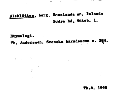 Bild på arkivkortet för arkivposten Aleklätten
