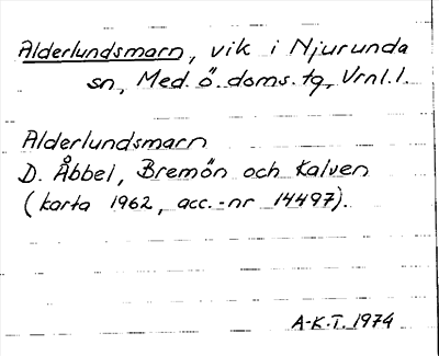 Bild på arkivkortet för arkivposten Alderlundsmarn