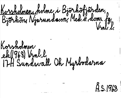 Bild på arkivkortet för arkivposten Korsholmen