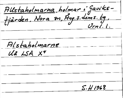 Bild på arkivkortet för arkivposten Allstaholmarna