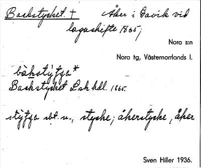 Bild på arkivkortet för arkivposten Backstycket