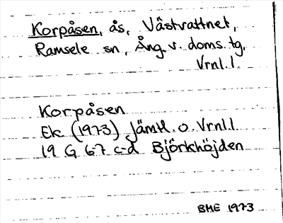 Bild på arkivkortet för arkivposten Korpåsen