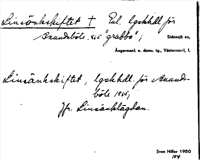 Bild på arkivkortet för arkivposten Linsönkskiftet