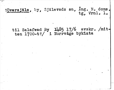 Bild på arkivkortet för arkivposten ?Översjäla