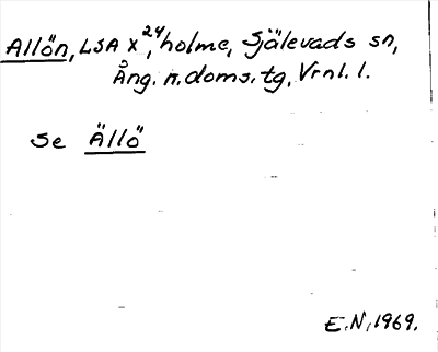 Bild på arkivkortet för arkivposten Allön, se Ällö