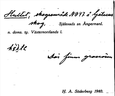 Bild på arkivkortet för arkivposten Hultet