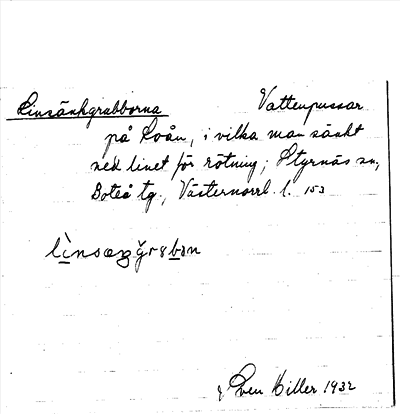 Bild på arkivkortet för arkivposten Linsänkgrubborna