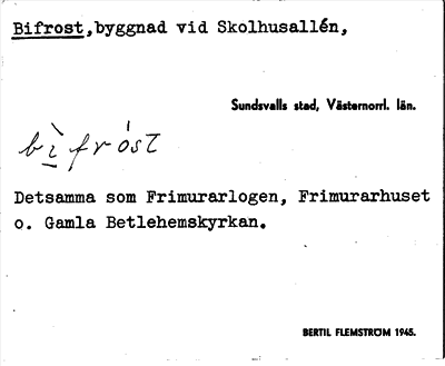 Bild på arkivkortet för arkivposten Bifrost