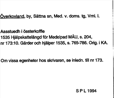 Bild på arkivkortet för arkivposten Överkovland