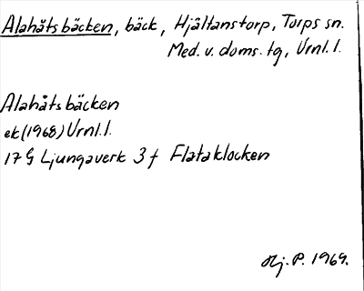 Bild på arkivkortet för arkivposten Alahåtsbäcken