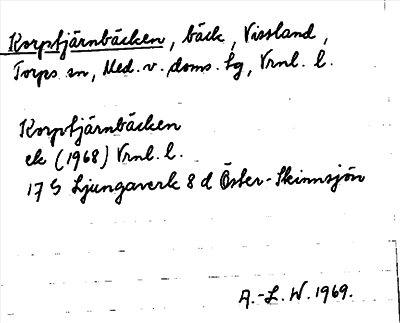 Bild på arkivkortet för arkivposten Korptjärnbäcken