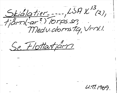 Bild på arkivkortet för arkivposten Skiälatier..., se Flottatjärn