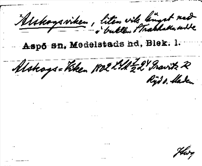 Bild på arkivkortet för arkivposten *Alskogsviken