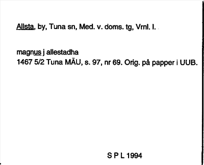 Bild på arkivkortet för arkivposten Allsta