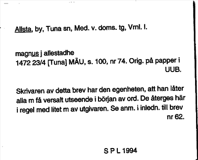 Bild på arkivkortet för arkivposten Allsta
