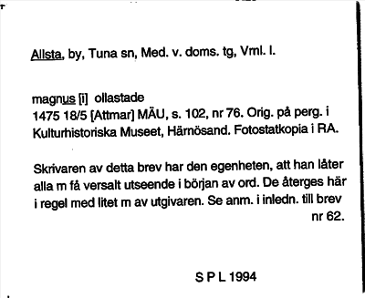 Bild på arkivkortet för arkivposten Allsta