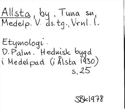 Bild på arkivkortet för arkivposten Allsta
